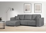 Ecksofa OTTO HOME "BEATRICE optionale Schlafsofa mit Bettkasten, B/T/H: 265/170/86 cm", grau (hellgrau), B:265cm H:86cm T:170cm, 100% Polyester, Sofas, Ecksofa, L-Form, wahlweise auch mit Bettfunktion und Bettkasten