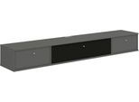 TV-Board HAMMEL FURNITURE "Mistral Fernsehschrank, Medienmöbel, Hängend", grau (graphit), B:177cm H:23cm T:32,5cm, Sideboards, TV-Board, mit Klappe mit Akustikstoff, Kabeldurchführung, Lowboard, B: 177 cm