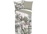 Wendebettwäsche GOOD MORNING "Irene", beige (natur), B/L: 155cm x 220cm, 1 Stk., 1 Stk., Renforcé, B/L: 80cm x 80cm, 2 Stk., Renforcé, Obermaterial: 100% Baumwolle, Bettwäsche, Wendebettwäsche, Baumwolle, 155x220, 2 Teilig, Reißverschluss, Wendeoptik, Tropen