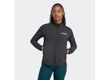Fleecejacke ADIDAS TERREX "MULTI CLIMAWARM REISSVERSCHLUSS TECH FLEECE", Damen, Gr. M, schwarz, Obermaterial: 84% Polyester, 16% Elasthan, Jacken Fleecejacke