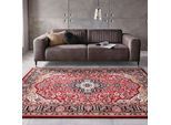 Teppich HANSE HOME "Skazar Isfahan" Gr. 2, rot (rot, schwarz), B:80cm H:9mm L:150cm, Polypropylen (PP), Teppiche, Teppich, Kurzflor, Orient, Läufer, Vintage, Esszimmer, Wohnzimmer, Flur