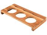 Tablett CS KOCH-SYSTEME "XANTEN für Mini-Töpfe, Birkenholz", braun, B:15cm H:4,4cm L:40cm T:4,4cm Ø:15cm, Holz, Tabletts, für drei Mini-Töpfe passend