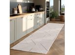 Teppich AYYILDIZ TEPPICHE "POMPEI 1613", beige (creme), B:80cm H:12mm L:150cm, Microfaser, Teppiche, Teppich, Läufer, pflegeleichte Oberfläche, leicht zu reinigen, Kurzflor