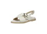 Riemchensandale NERO GIARDINI "Nero Giardini Sandalen Leder", Damen, Gr. 37, weiß, Leder, Schuhe Riemchensandale