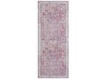 Teppich NORTHRUGS "Vivana" Gr. 12, lila (himbeere), B:80cm H:5mm L:200cm, Polyester, Teppiche, Teppich, Orientalisch, Läufer, Vintage, Wohnzimmer, Schlafzimmer, Esszimmer