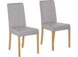 4-Fußstuhl HOME AFFAIRE "Bologna", grau (hellgrau (capulet 4003), natur), B:44cm H:91cm T:56cm, Holzwerkstoff, Massivholz, Stühle, Gestell aus Massivholz
