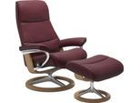Fußhocker STRESSLESS "View", rot (bordeaux batick), B:57cm H:43cm T:47cm, Leder BATICK: BATICK ist ein leicht korrigiertes, durchgefärbtes und genarbtes Möbelleder, bei dem die meisten Unebenheiten und Spuren in der Regel entfernt wurden.;Leder PALOMA: PALOMA ist ein durchgefärbtes Semianilin-Möbelleder mit natürlicher Narbung.;ROHLEDER Stoff Q2 FARON: Ein fester zuverlässiger Bouclé mit einem str