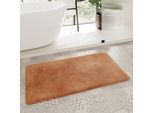 Badematte HOMIE LIVING "Porto Azzurro", orange (terracotta orange), H:30mm, Polyester, Badematten, Badematte, Badteppich, uni, rechteckig & rund, waschbar, Badezimmerteppich