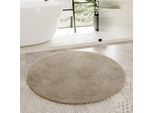 Badematte HOMIE LIVING "Porto Azzurro", beige (hell taupe), H:30mm, Polyester, Badematten, Badematte, Badteppich, uni, rechteckig & rund, waschbar, Badezimmerteppich
