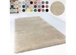 Hochflor-Teppich ESPRIT "Relaxx ESP-4150", beige (creme, beige, meliert), H:25mm Ø:120cm, Kunstfaser, Teppiche, Wohnzimmer, sehr große Farbauswahl, weicher dichter Hochflor