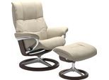 Relaxsessel STRESSLESS "Mayfair", beige (cream batick), B:92cm H:103cm T:79cm, Leder BATICK: BATICK ist ein leicht korrigiertes, durchgefärbtes und genarbtes Möbelleder, bei dem die meisten Unebenheiten und Spuren in der Regel entfernt wurden.;Leder PALOMA: PALOMA ist ein durchgefärbtes Semianilin-Möbelleder mit natürlicher Narbung.;ROHLEDER Stoff Q2 FARON: Ein fester zuverlässiger Bouclé mit eine