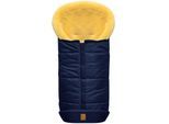 Fußsack HEITMANN FELLE "Eisbärchen - Lammfell Winterfußsack - Premium Qualität", Kinder, blau (marine), Polyester, Fußsäcke Fußsack, mit echtem Lammfell, für Kinderwagen & Buggy, 6 Gurtschlitze, waschbar