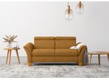 2,5-Sitzer HOME AFFAIRE "Lindgren", gelb (mustard), B:185cm H:84cm T:93cm, 100% Polyester, Sofas, wahlweise mit TV-Funktion, links oder beidseitig, Kopfteilverstellung