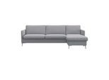Ecksofa FLEXLUX "Fiore, super Sitzkomfort durch Kaltschaum im Sitz, L-Form", grau (sophisto gre), B:247cm H:85cm T:92cm, 100% Polyester, Sofas, Ecksofa, schmale Armlehnen, Füße Alu