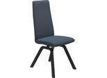 Polsterstuhl STRESSLESS "Laurel", blau (blau dinamica, schwarz), B:49cm H:105cm T:60cm, Microfaser DINAMICA (88% Polyester, 12% Polyurethan), Stühle, Polsterstuhl, High Back, Größe M, mit schräggestellten Beinen in Schwarz
