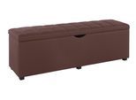 Hockerbank HOME AFFAIRE "Checked", braun, B:120cm H:42cm T:40cm, Struktur fein (100% Polyester) für Bett Classico, Piazza, Premium und Vega;Struktur (100% Polyester) für Bett Crato und Lucina;Struktur (60% Baumwolle, 40% Leinen) für Bett Kiss;Kunstleder für Bett Natura;Struktur (100% Polyester) für Bett Nordica, Hocker, mit Stauraum, Breite 120 cm und 160 cm, als Bettbank geeignet