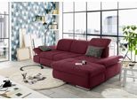 Ecksofa "SO4100 V", rot (bordeaux), B:284cm H:80cm T:190cm, SET ONE BY MUSTERRING, Sofas, Ecksofa, mit verstellbaren Kopfteilen, wahlweise mit Funktionen, Cord-Bezug