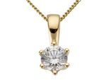 Kettenanhänger FIRETTI "Schmuck Geschenk Gold 750 Halsschmuck Anhänger Halskette Solitär", gold (gelbgoldfarben, gwgetoentes, weiß), Schmuckanhänger, Damen, 0,5 P2 = erkennbare Einschlüsse, Diamanten Gelbgold 750, 1 g, Diamanten, Gelbgold 750, Kettenanhänger, mit Brillant in Krappenfassung
