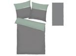 Bettwäsche TOM TAILOR HOME "Henry", jade, grau, B/L: 135cm x 200cm, 1 Stk., 1 Stk., Renforcé, B/L: 80cm x 80cm, 3 Stk., Renforcé, Obermaterial: 100% Baumwolle, Bettwäsche, Bettwäsche, Bettwäsche aus Baumwolle, mit GRATIS-Zugabe: Sporthandtuch