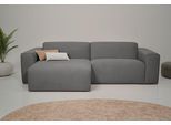 Ecksofa OTTO HOME "Koa, 228 cm, L-Form, Modulsofa in Cord, Chenille, Struktur, Webstoff", grau (dunkelgrau), B:228cm H:88cm T:159cm, 100% Polyester, Sofas, Ecksofa, Designsofa, weicher Lounge-Sitzkomfort, Welleunterfederung, bodentief