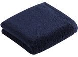 Handtuch VOSSEN "Vegan Life", blau (marine blau), B:50cm L:100cm, Webfrottier, Obermaterial: 100% Baumwolle, Handtücher, 100% vegan