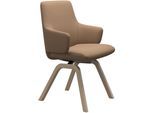 Polsterstuhl STRESSLESS "Laurel", braun (sand dinamica, walnuss), B:58cm H:92cm T:59cm, Microfaser DINAMICA (88% Polyester, 12% Polyurethan), Stühle, Polsterstuhl, Low Back mit Armlehne, Größe L, mit schräggestellten Beinen in Walnuss