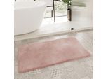Badematte HOMIE LIVING "Porto Azzurro", rosa (puder rosa), H:30mm, Polyester, Badematten, Badematte, Badteppich, uni, rechteckig & rund, waschbar, Badezimmerteppich