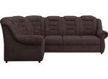 Ecksofa HOME AFFAIRE "Boston L-Form", schwarz (charcoal), B:266cm H:102cm T:216cm, 100% Polyester, Sofas, Ecksofa, mit hoher Rückenlehne, wahlweise mit Bettfunktion & Stauraum
