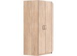 Eckkleiderschrank PRIESS "Husum", braun (struktureichefarben hell), H:196cm, Schränke, Eckkleiderschrank