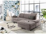 Ecksofa "SO4100 V", grau (steelgrau), B:284cm H:80cm T:190cm, SET ONE BY MUSTERRING, Sofas, Ecksofa, mit verstellbaren Kopfteilen, wahlweise mit Funktionen, Cord-Bezug