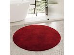 Badematte HOMIE LIVING "Porto Azzurro", rot (kamin rot), H:30mm, Polyester, Badematten, Badematte, Badteppich, uni, rechteckig & rund, waschbar, Badezimmerteppich