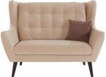 2-Sitzer HOME AFFAIRE "Hemmink", beige (beige, kakao), B:144cm H:107cm T:94cm, Samtvelours (100% Polyester);Luxus-Microfaser (100% Polyester);Struktur (94% Polyester, 6% Polyacryl), Sofas, mit Knopfheftung