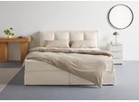 Boxspringbett "Addyson", beige, B:190cm L:230cm, 100% POLYESTER (PES), LEGER HOME BY LENA GERCKE, Komplettbetten, Boxspringbett, Boxspringbett inkl. Topper, 2 Matratzen