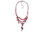 Kette mit Anhänger ALLGÄU REBELL "Cate", Damen, Gr. onesize, Metall, rot, Basic, Halsketten, mit kleinen Glassteinen