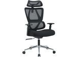 Drehstuhl OTTO HOME "Andora, moderner ergonomischer Schreibtischstuhl", schwarz (schwarz, silber), B:73cm H:117cm T:73cm, Stühle, Drehstuhl, verstellbare Armlehne & Kopfstütze, Lendenwirbelstütze