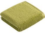 Handtuch VOSSEN "Vegan Life", grün (avocado), B:50cm L:100cm, Webfrottier, Obermaterial: 100% Baumwolle, Handtücher, 100% vegan