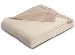 Plaid BIEDERLACK "Britta", beige (nature, beige), B:130cm L:170cm, Wolle, Wohndecken, aus 100% Wolle