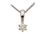 Kettenanhänger FIRETTI "Schmuck Geschenk Gold 750 Halsschmuck Anhänger Halskette Solitär", weiß (weißgoldfarben, gwgetoentes, weiß), Schmuckanhänger, Damen, 0,1 P2 = erkennbare Einschlüsse, Diamanten Weißgold 585, 0,35 g, Diamanten, Weißgold 585, Kettenanhänger, mit Brillant in Krappenfassung