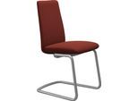Polsterstuhl STRESSLESS "Laurel", rot (rot dinamica, chrom matt), B:53cm H:92cm T:59cm, Microfaser DINAMICA (88% Polyester, 12% Polyurethan), Stühle, Polsterstuhl, Low Back, Größe M, mit Beinen aus Stahl in Chrom matt