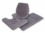 Badematte MÖVE "Superwuschel, Badvorleger, Badezimmer Teppich" Gr. 11, grau (stone), H:40mm, Polyester, Badematten, Badematte, Mikrofaser-Badematte, Badteppich, rechteckig, rund & als 3-tlg. Set