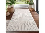 Outdoorteppich AYYILDIZ TEPPICHE "NOVA 1201", beige (creme), B:80cm H:5mm L:250cm, Polypropylen, Teppiche, Outdoorteppich, Läufer, In und Outdoor, Wohnzimmer, Aussenbereich