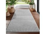 Outdoorteppich AYYILDIZ TEPPICHE "NOVA 1201", silber, B:80cm H:5mm L:250cm, Polypropylen, Teppiche, Outdoorteppich, Läufer, In und Outdoor, Wohnzimmer, Aussenbereich