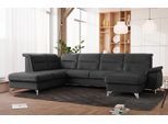 Wohnlandschaft SIT & MORE "Astoria U-Form", grau (anthrazit), B:329cm H:91cm T:225cm, 100% Polyester, Sofas, Wohnlandschaft, wahlweise mit motorischer Relaxfunktion