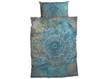 Bettwäsche CASATEX "Sleep Tight", blau (türkis), B/L: 135cm x 200cm, 1 Stk., 1 Stk., Satin, B/L: 80cm x 80cm, 2 Stk., Satin, Obermaterial: 100% Baumwolle, Bettwäsche, Bettwäsche, stilvoll und exklusiv