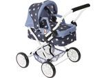 Puppenwagen CHIC2000 "Smarty, Mini-Kuschelwagen", blau (sternchen), Puppenwagen, KinderB:56cm H:56cm T:56cm, Kunststoff, Metall, Stoff, mit herausnehmbarer Tragetasche, B:56cm H:56cm T:56cm