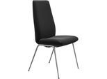 Polsterstuhl STRESSLESS "Laurel", schwarz (schwarz paloma, chrom matt), B:57cm H:105cm T:60cm, Leder PALOMA: PALOMA ist ein durchgefärbtes Semianilin-Möbelleder mit natürlicher Narbung., Stühle, Polsterstuhl, High Back, Größe L, mit Beinen aus Stahl in Chrom matt