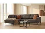 Ecksofa HOME AFFAIRE "Tournon, L-Form, Breite 262 cm, Webstoff, Chenille", grau (anthrazit), B:262cm H:85cm T:152cm, 100% Polyester, Sofas, Ecksofa, Designsofa im nordischen Stil, Wellenunterfederung, Metallfüße