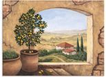 Wandbild ARTLAND "Fenster in der Toskana", beige (farbe bild(er): naturfarben), B:120cm H:90cm, Bilder, als Alubild, Leinwandbild, Poster, Wandaufkleber in verschied. Größen