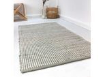 Wollteppich ESPRIT "Gobi, ESP-7112", grau, B:130cm H:10mm L:190cm, Jute, Wolle, Teppiche, Naturfaserteppich aus Jute und Wolle, handgewebt
