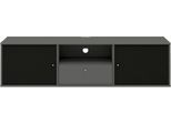 TV-Board HAMMEL FURNITURE "Mistral Fernsehschrank, Medienmöbel, Hängend", grau (graphit), B:161,5cm H:42cm T:45cm, Sideboards, TV-Board, mit Türen mit Akustikstoff, Kabeldurchführung, Lowboard, B: 161,5 cm